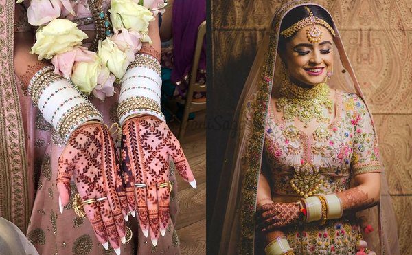 Bride wearing Mehndi on the wedding day