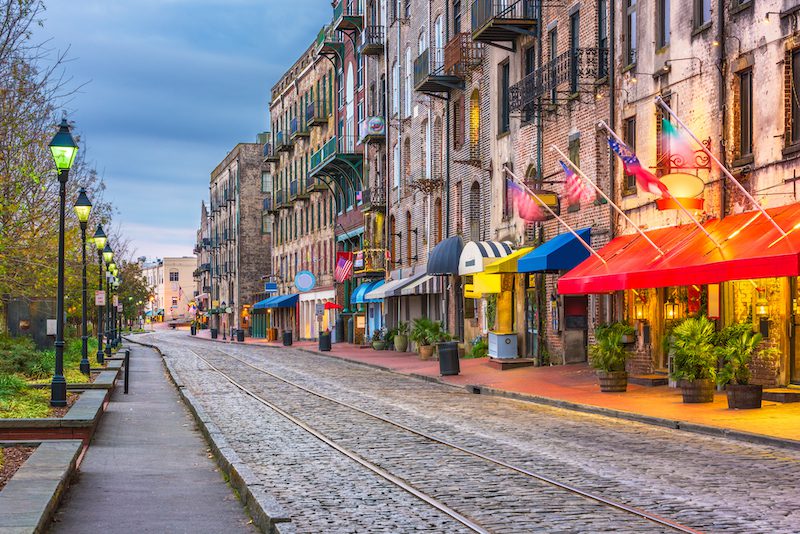 Savannah, Georgia, USA on River Street